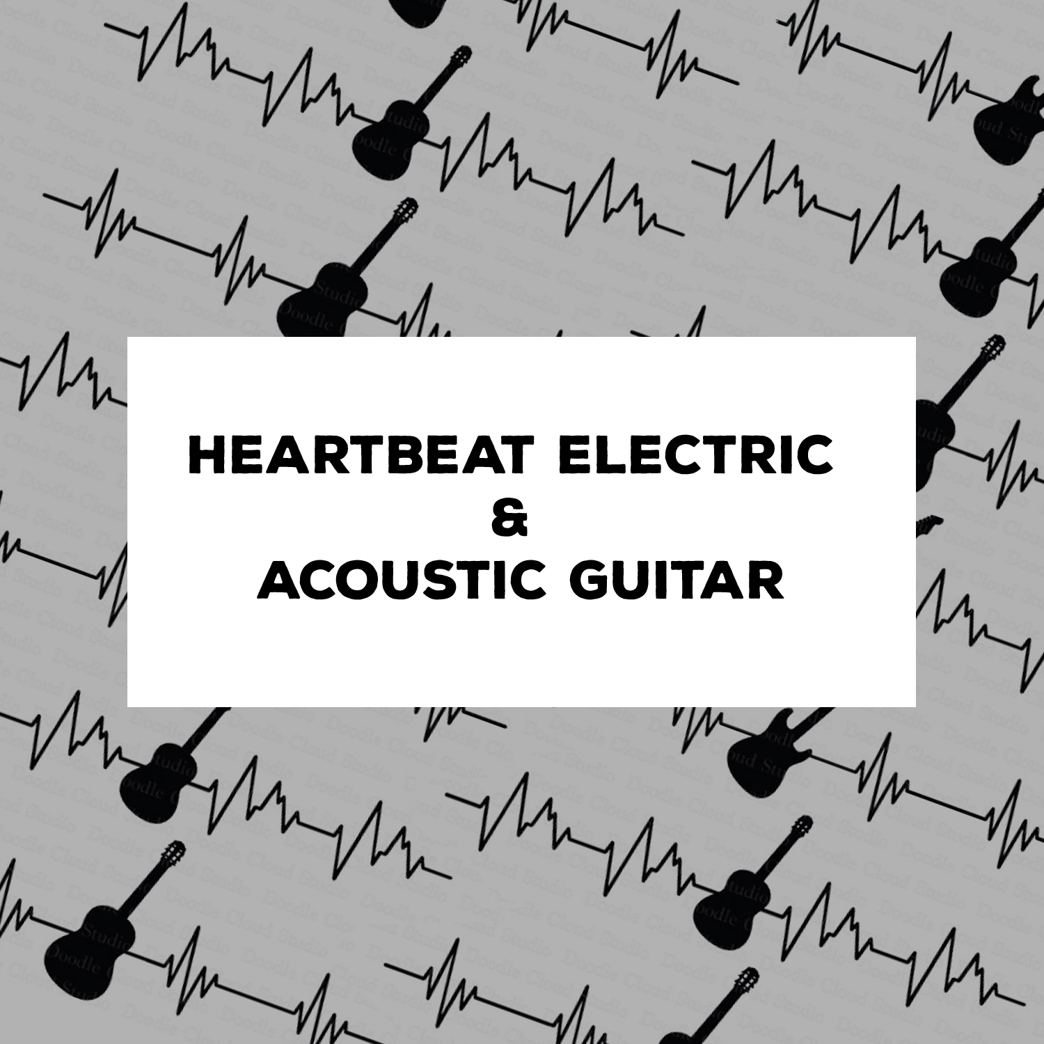 Prints of heartbeat electric acoustic guitar.