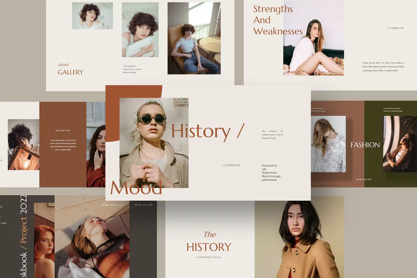 history powerpoint template, good for fashion industry.