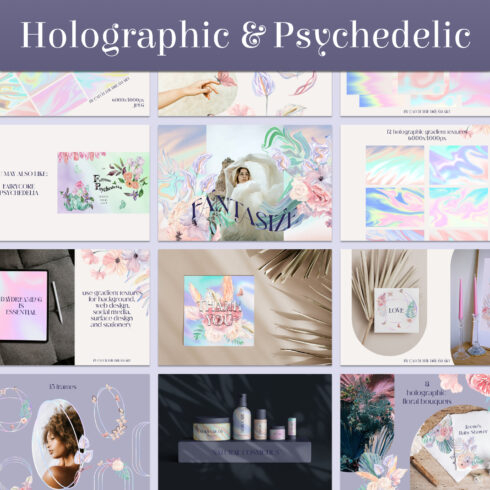 Prints of holographic psychedelic.