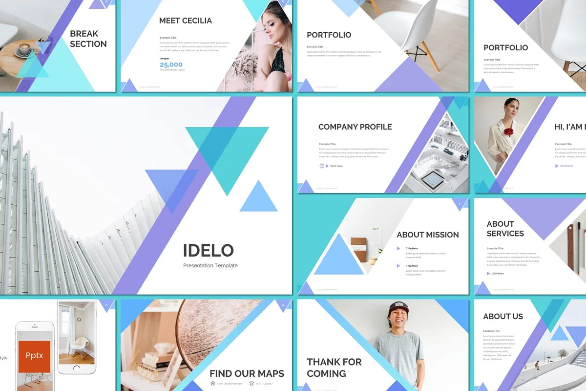 Idelo - PowerPoint Template facebook image.