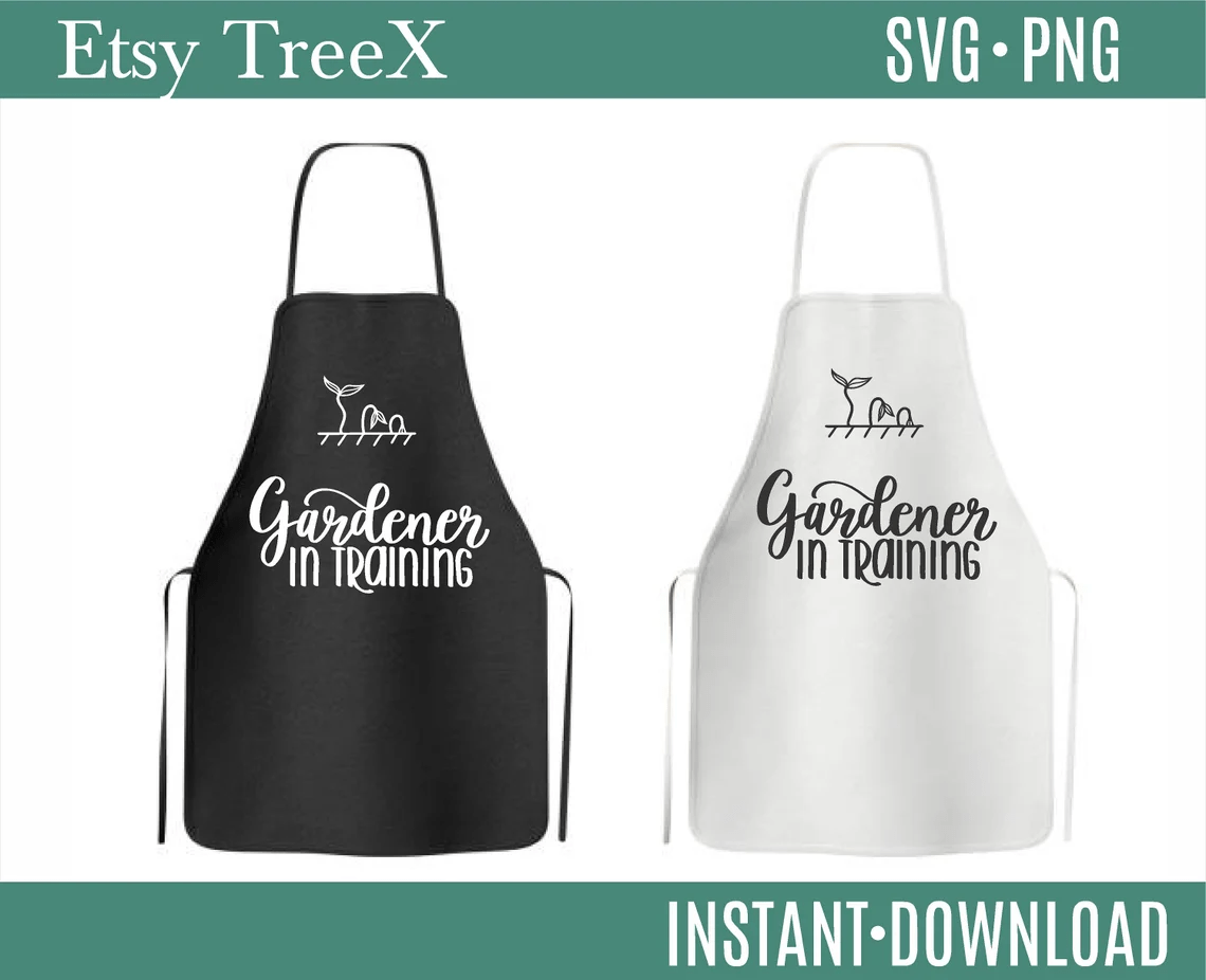 Beautiful prints on aprons in white and black.