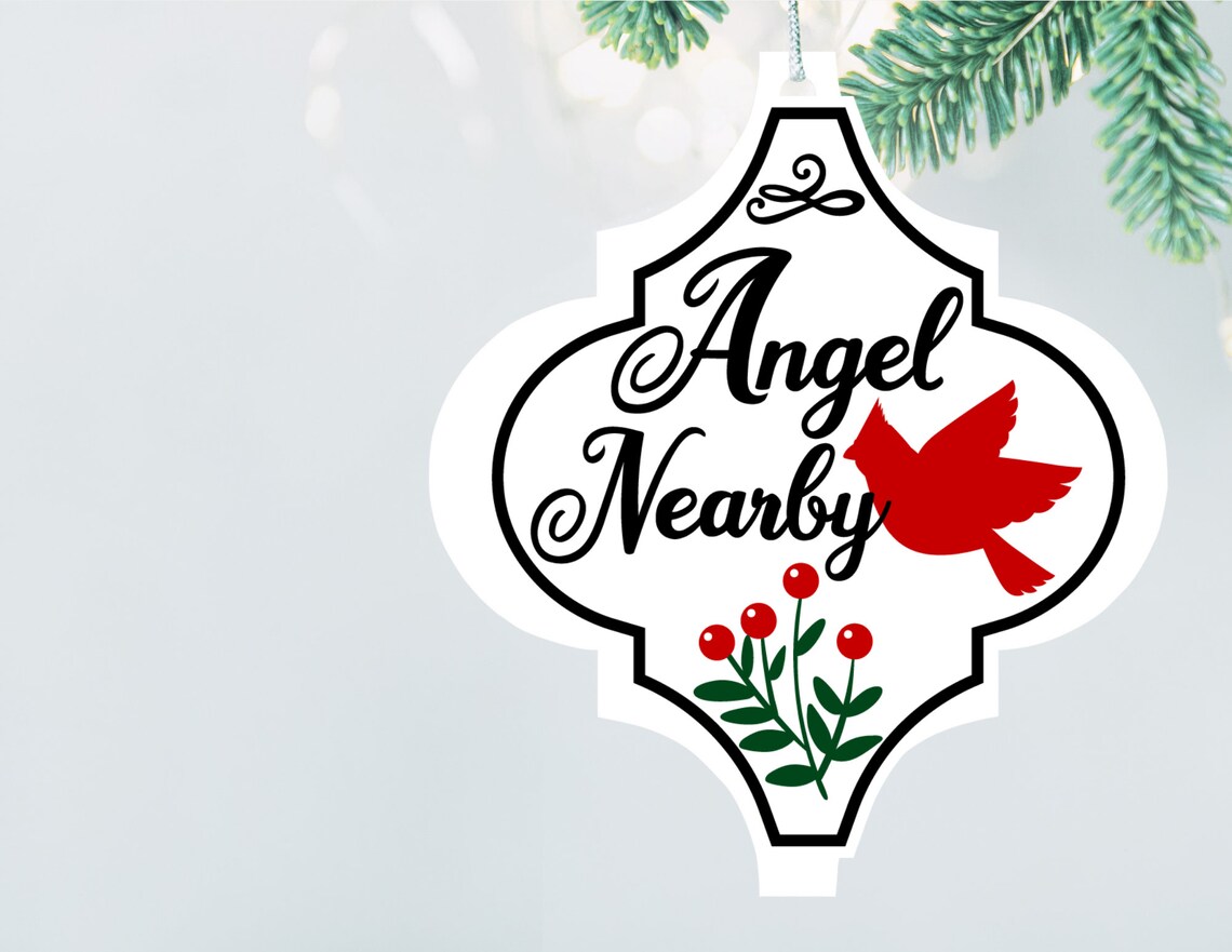 Cardinals Appear When Angels Are Near SVG - Clipart Red Cardinal Memorial  Remembrance Christmas Holiday Bird Svg