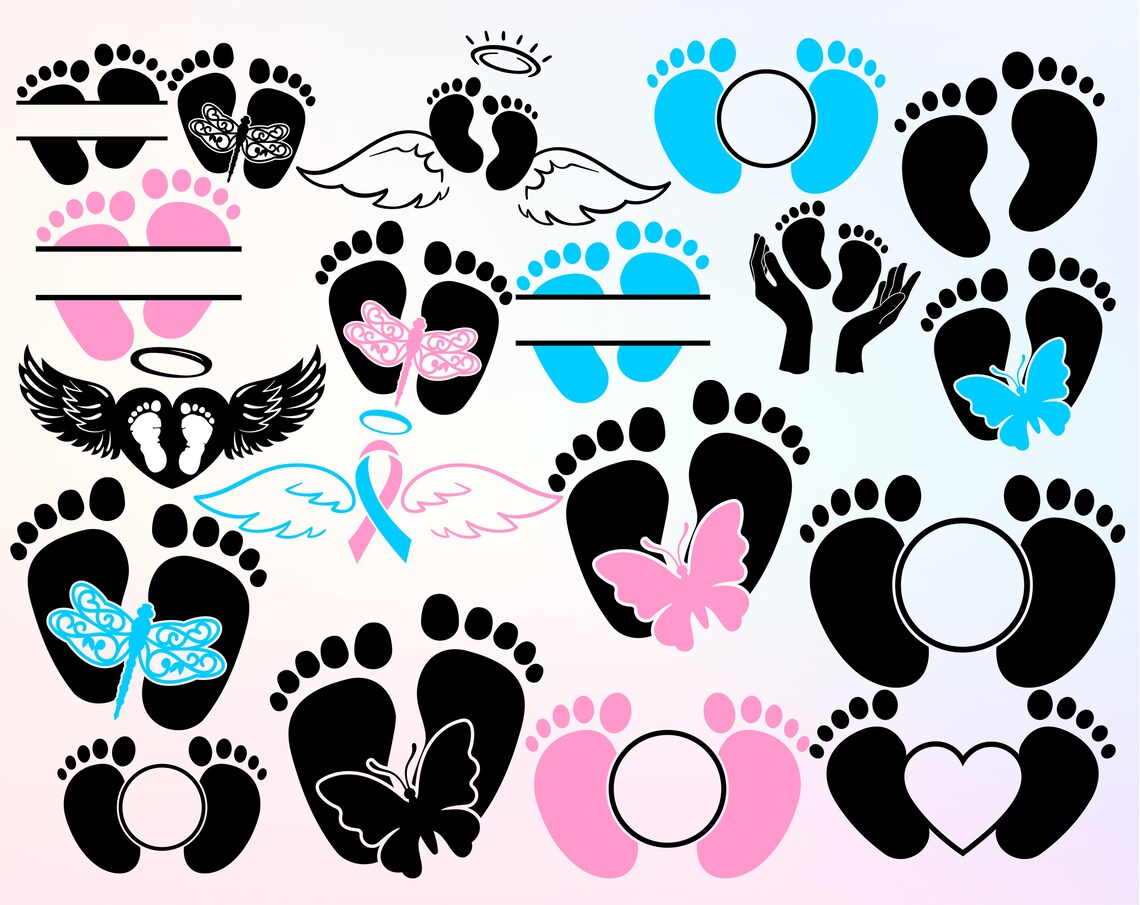Preview of prints with children's legs and hearts.