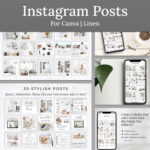 Instagram posts for canva linen preview.
