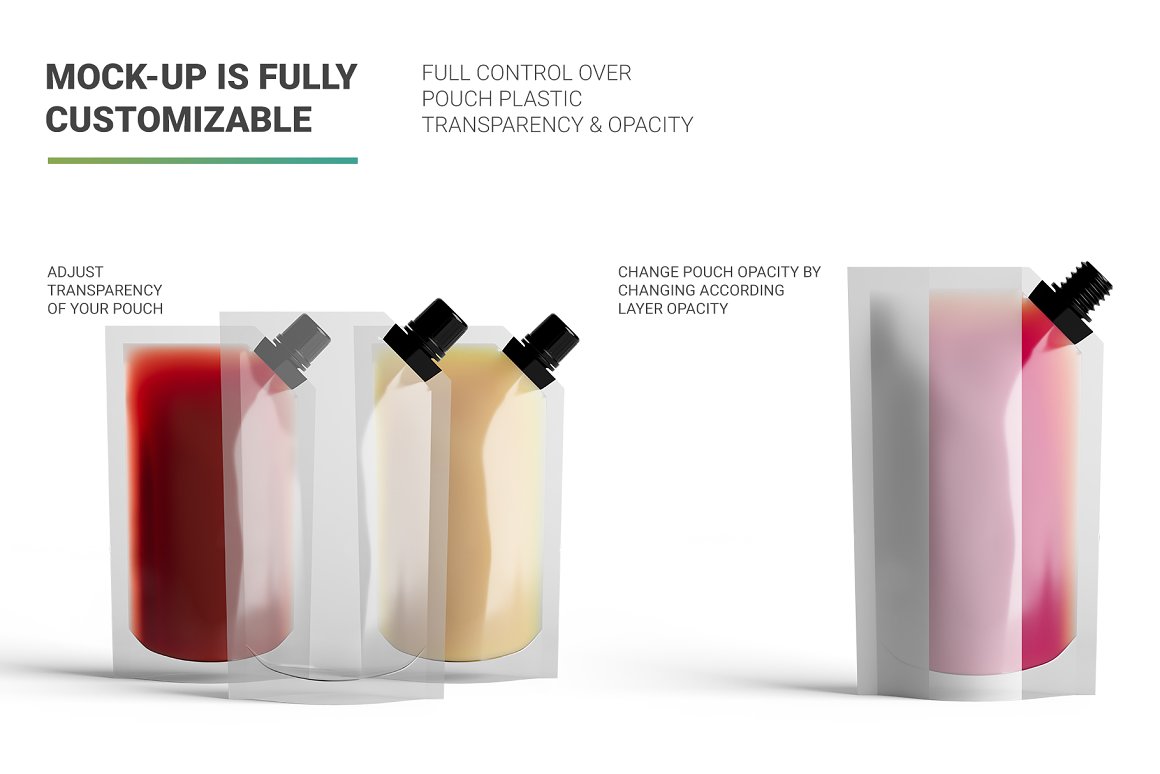 Transparent and red packaging for juice.