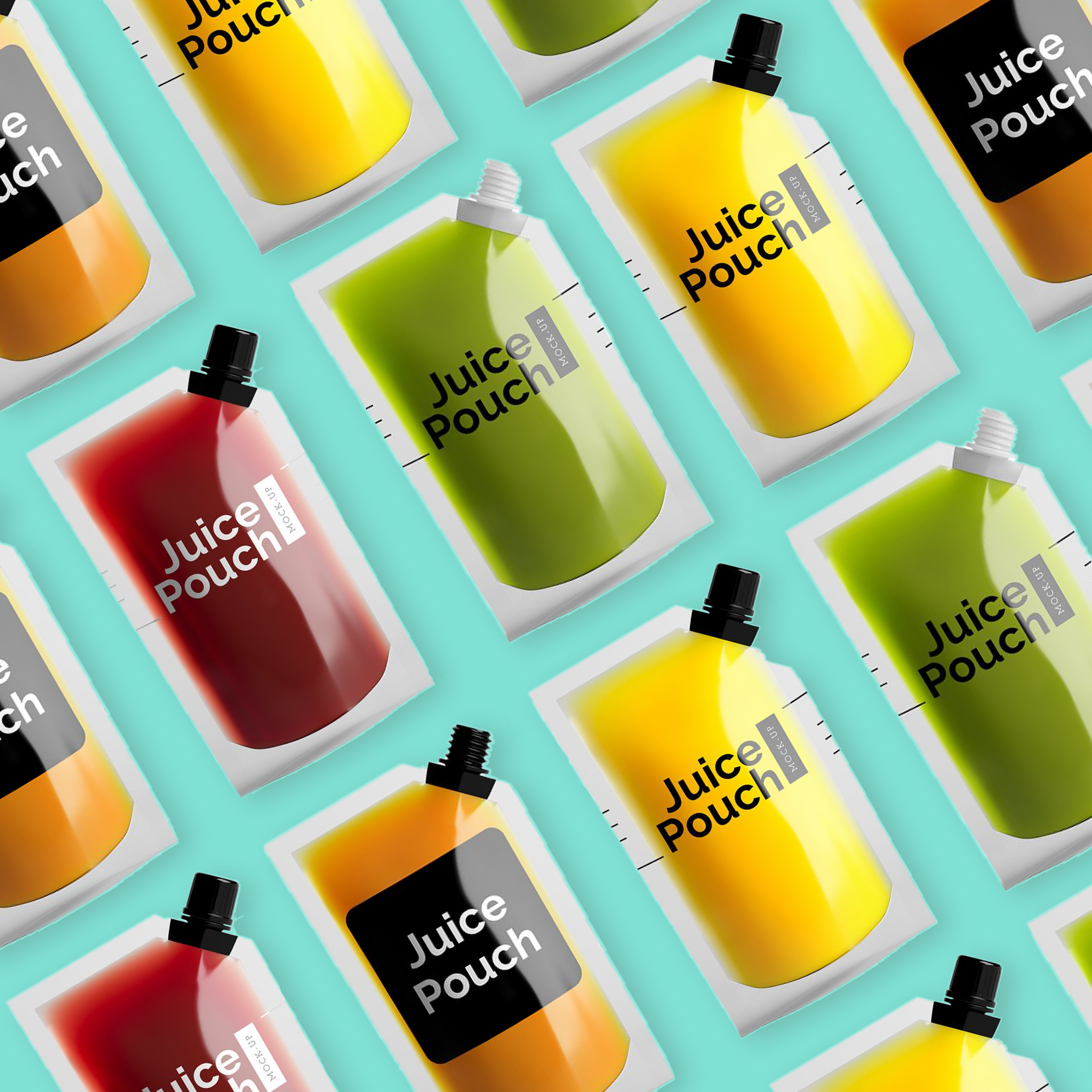 Pints of juice doypack pouch mockup.