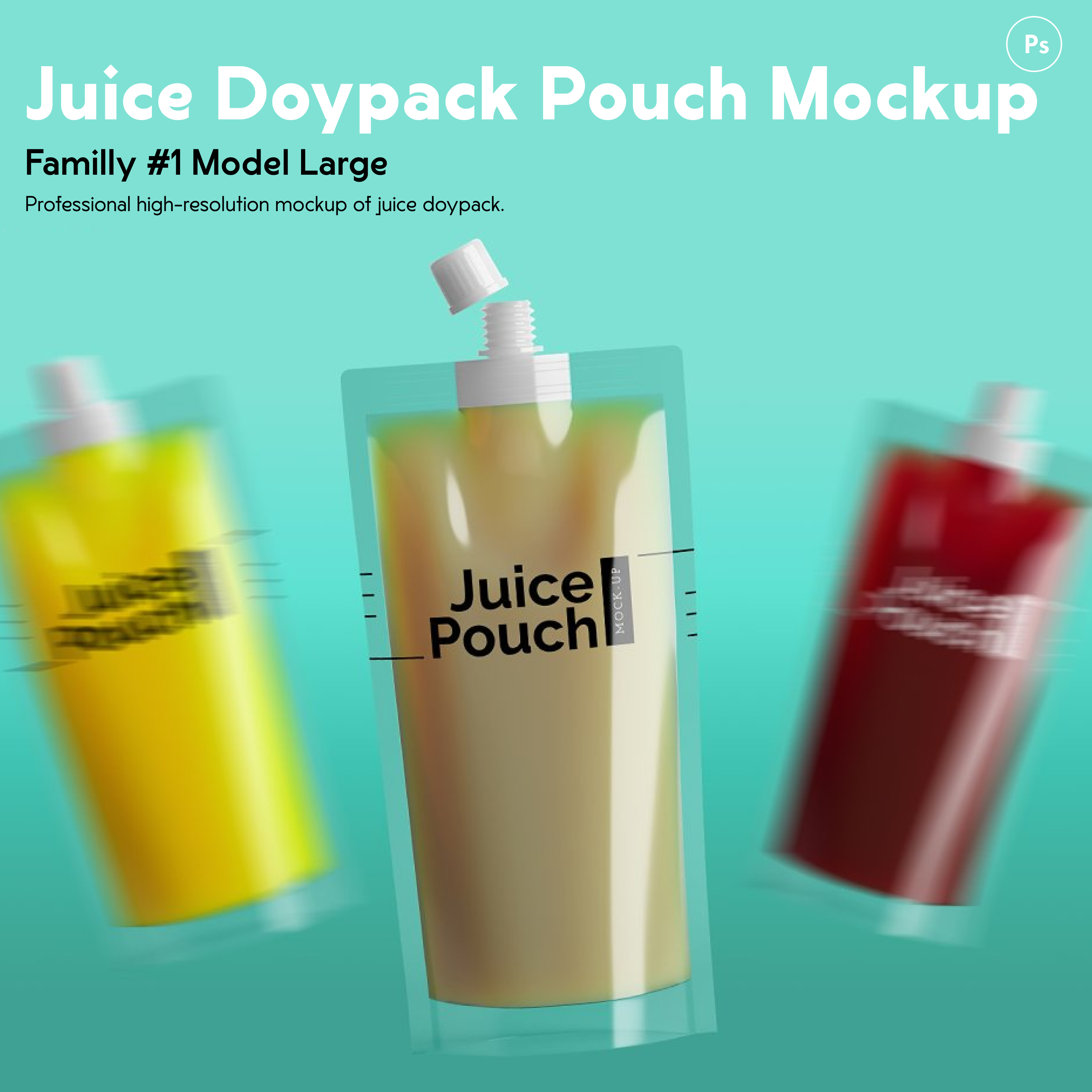 Pints of juice doypack pouch mockup.