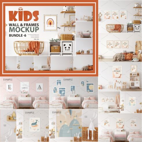 Kids Frames & Wall Mockup Bundle - 6 cover image.