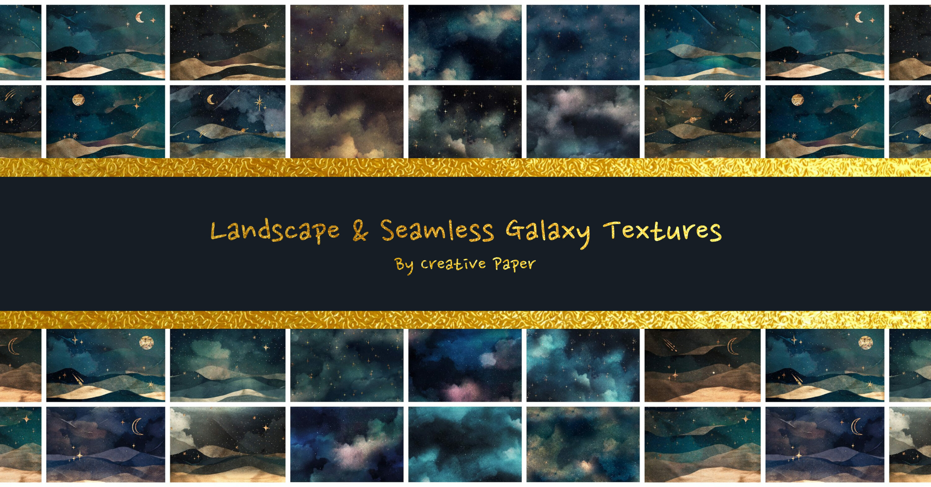 Landscape & Seamless Galaxy Textures facebook image.