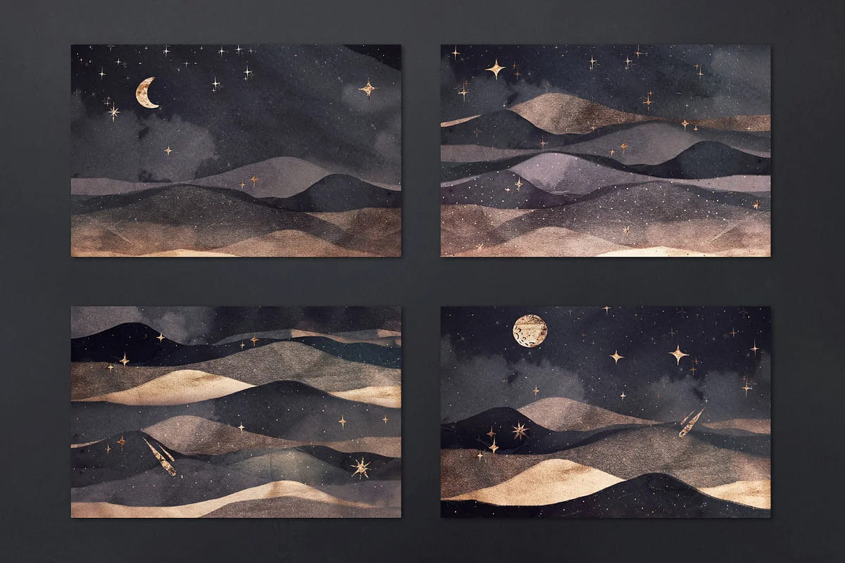 landscape galaxy starry night vol2 backgrounds.