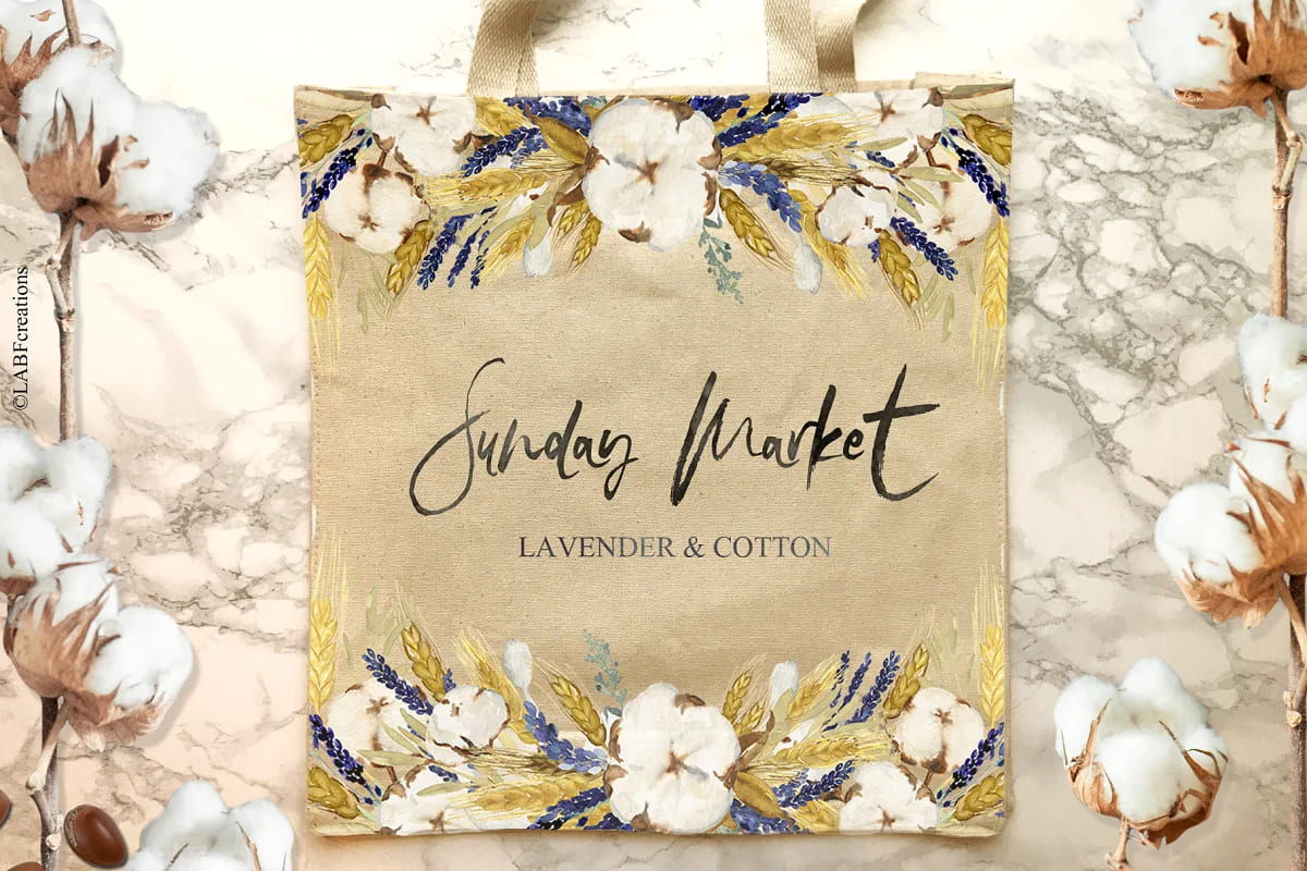 lavender and cotton for branding design.