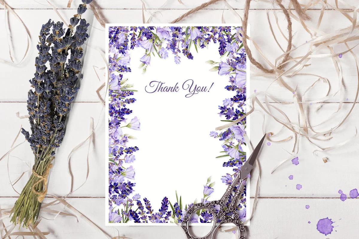 lilac provence watercolor collection for printing.
