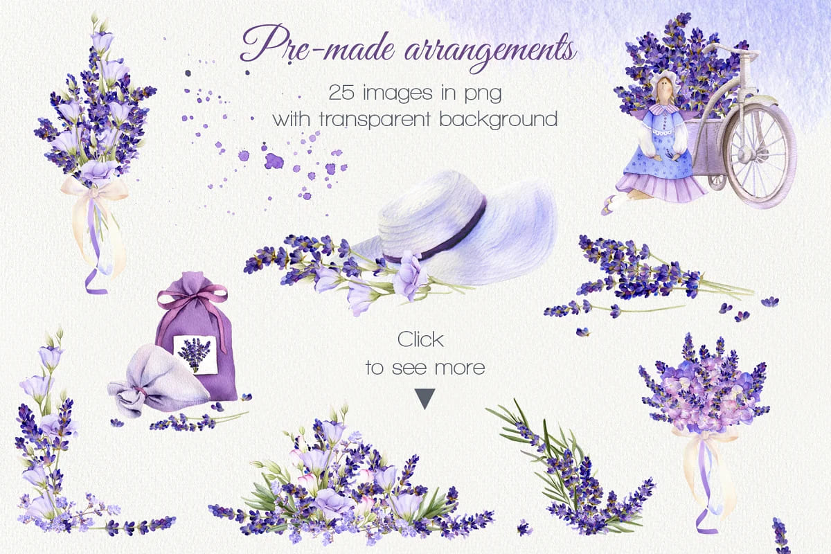 lilac provence watercolor set.