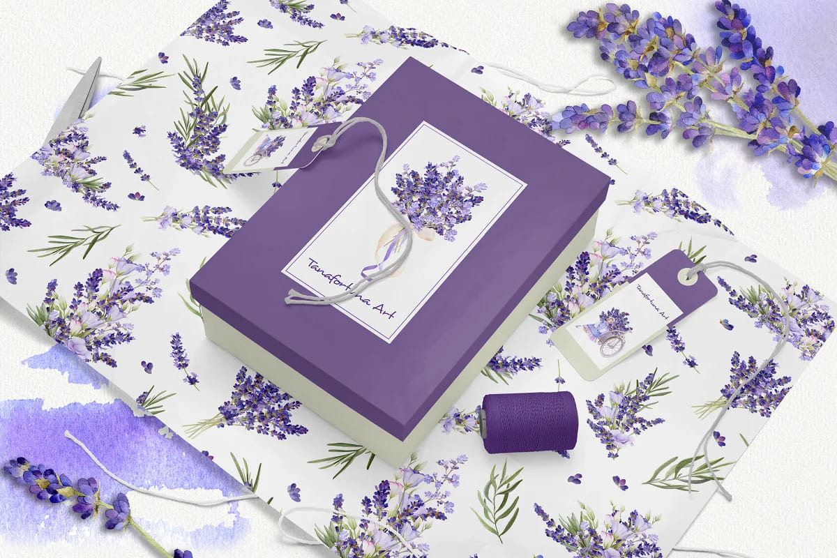 lilac provence watercolor collection for your design.