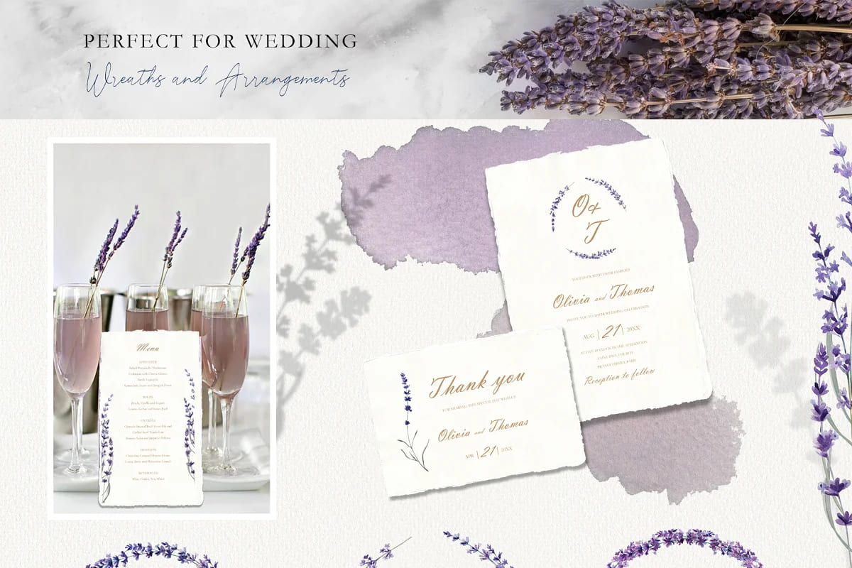 love lavender set wedding design.