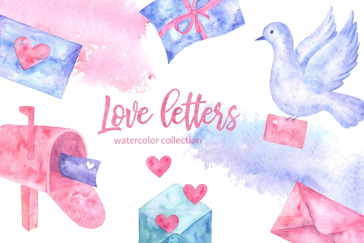 Love Letters. Watercolor Set facebook image.