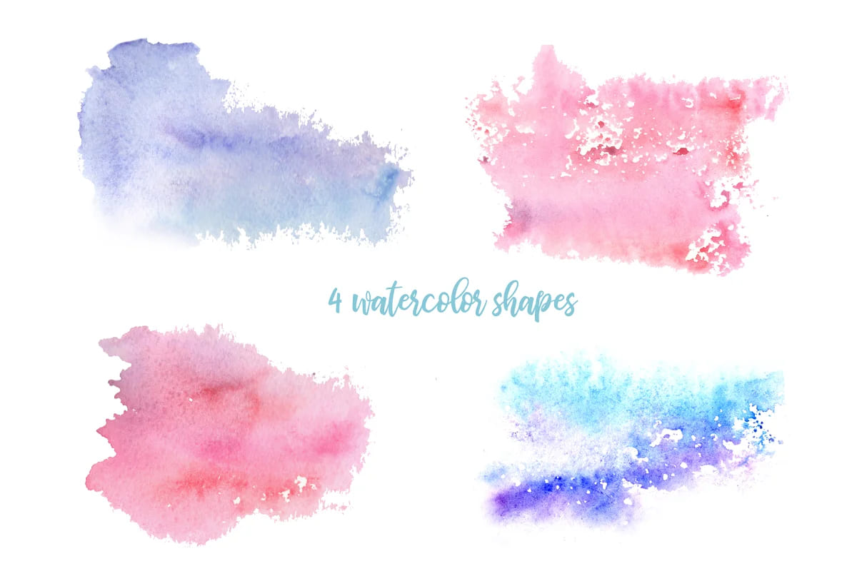 love letters. watercolor shapes.