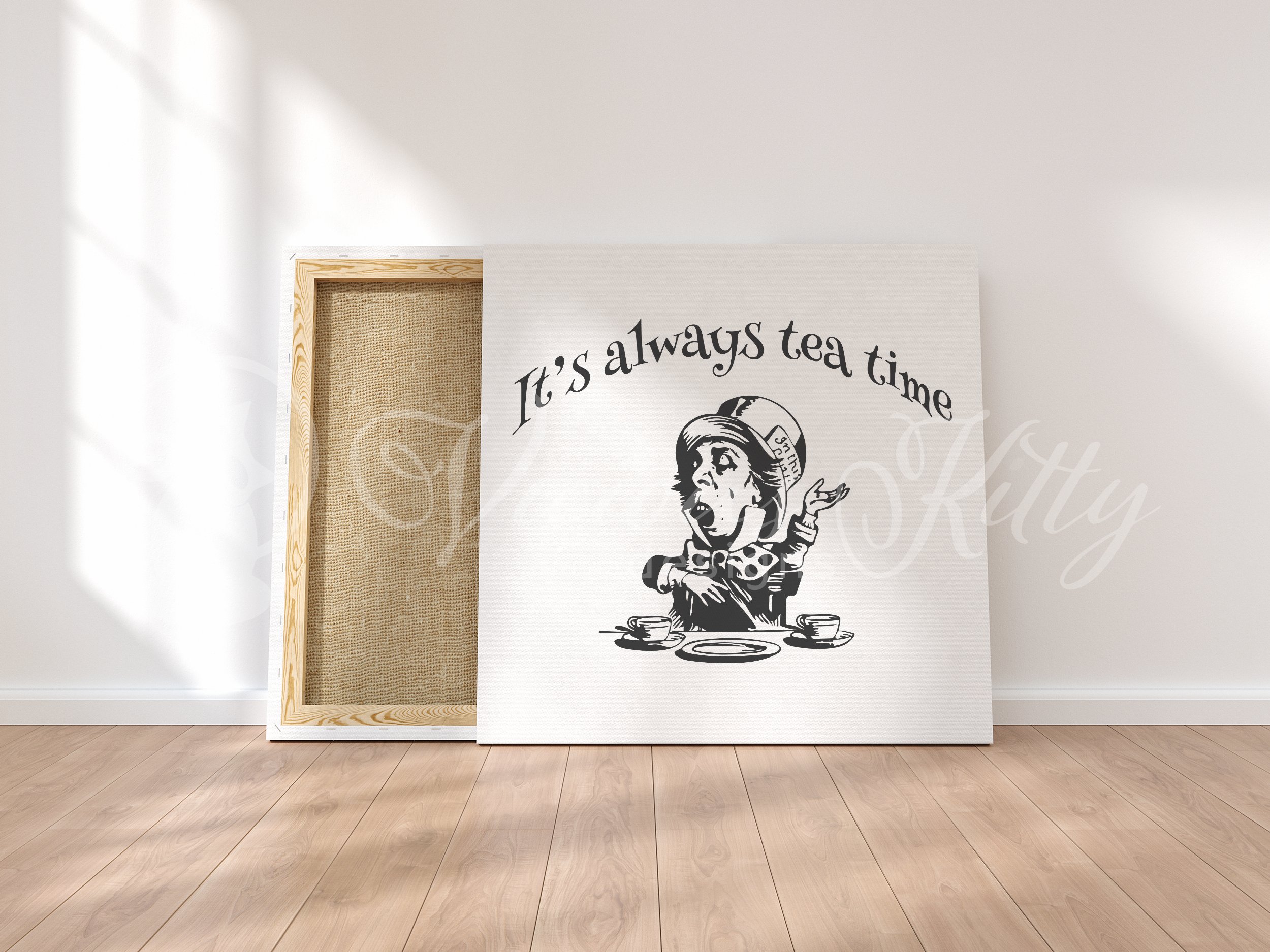 Mad hatter it s always tea time canvas.