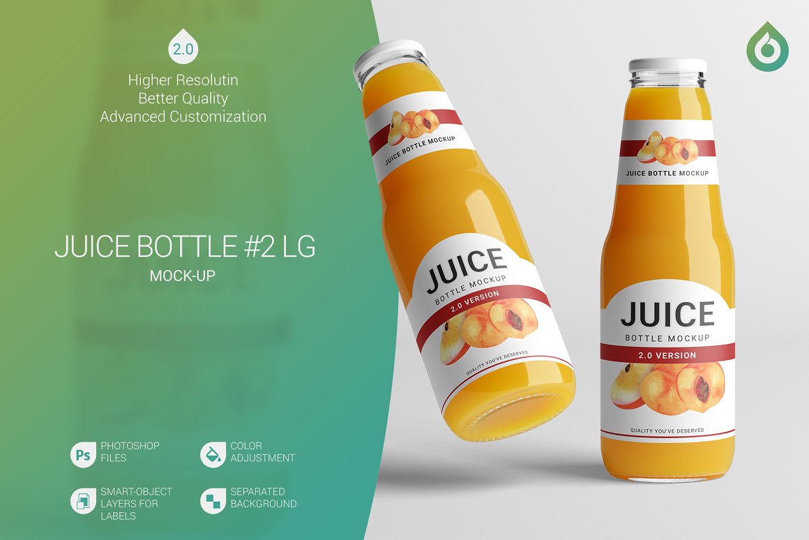 The main image with a preview of juice bottles.