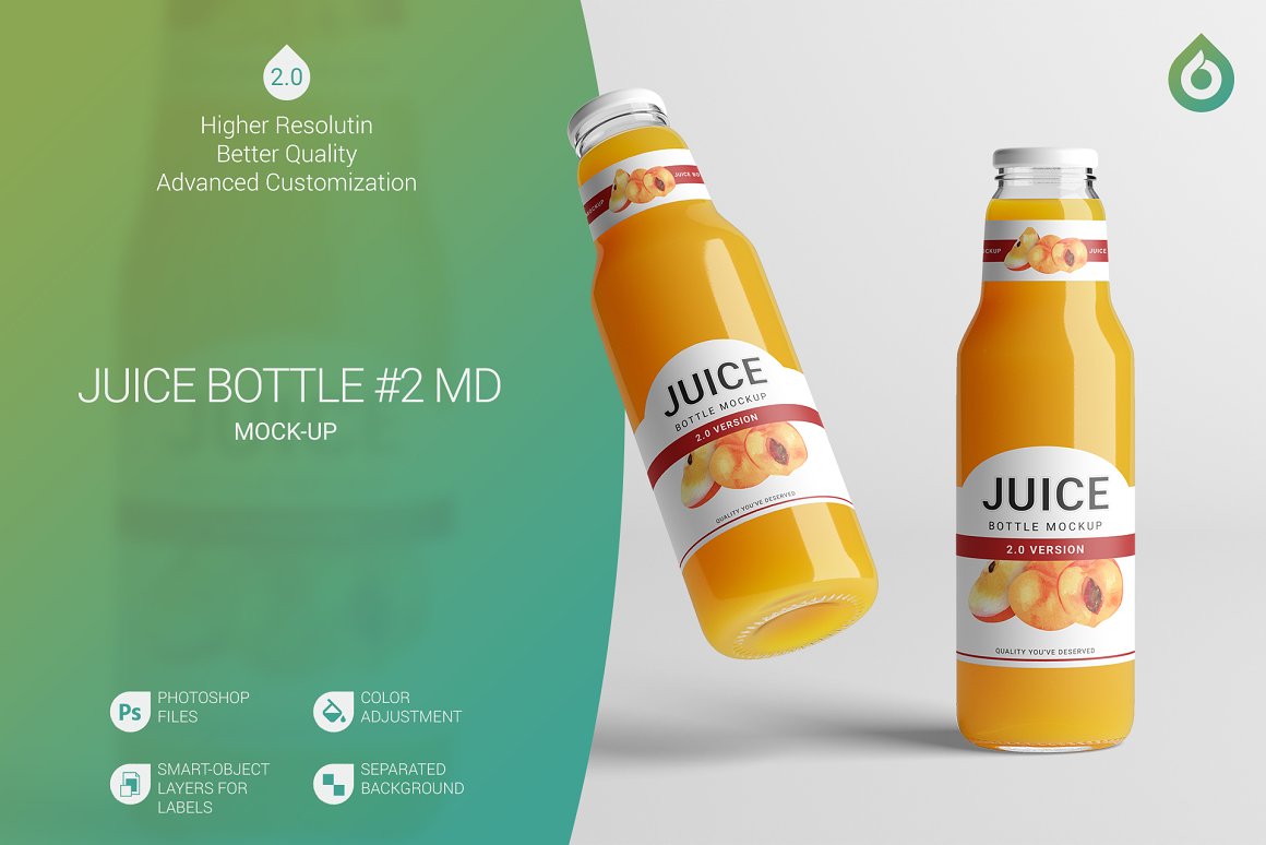 The main image with a preview of juice bottles.