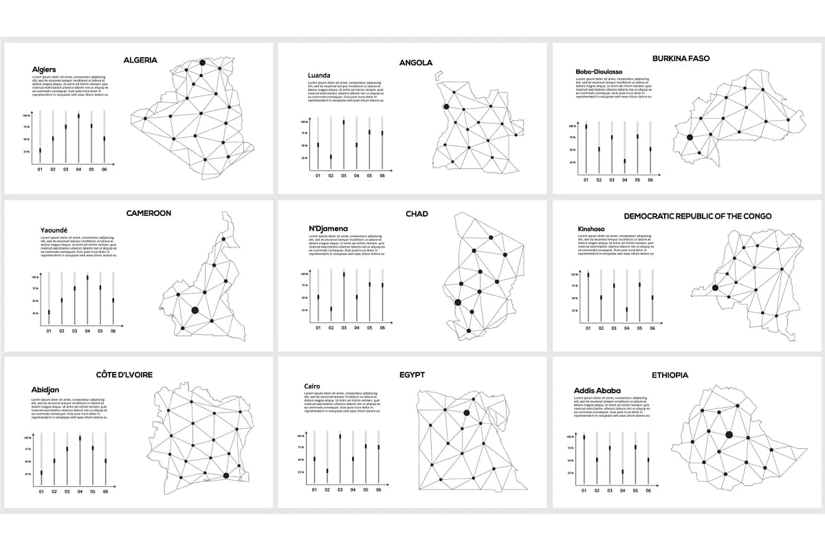 maps animated presentations, line maps slides.