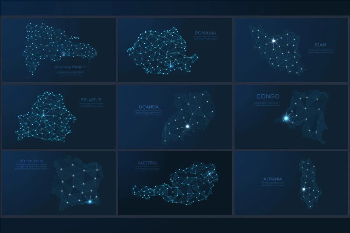 maps animated presentations, form of night sky mapr with stars.