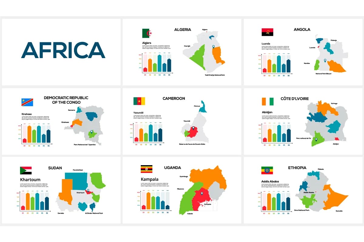 maps animated presentations, africa slides.