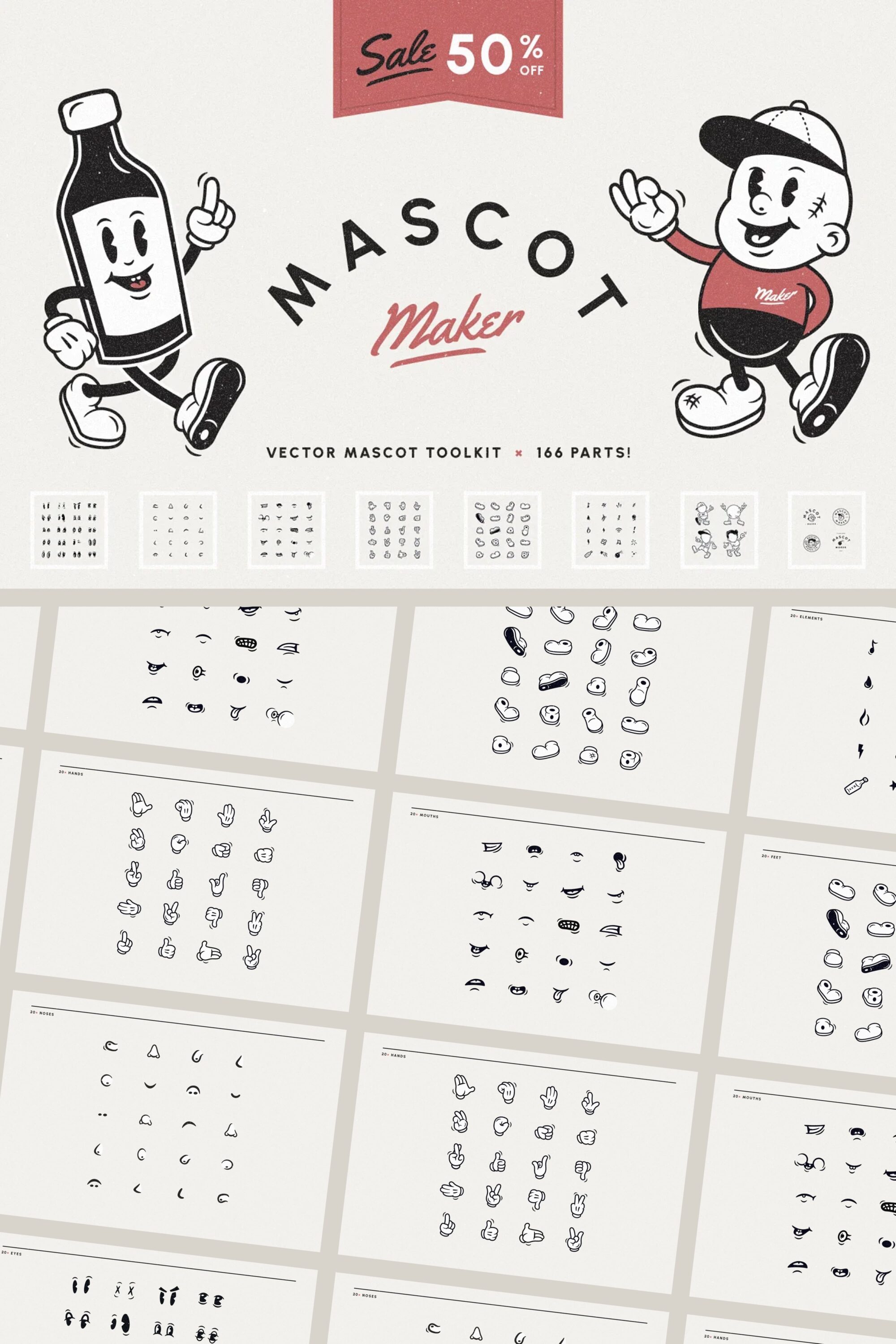 Mascot Maker: Vector Mega Bundle pinterest image.