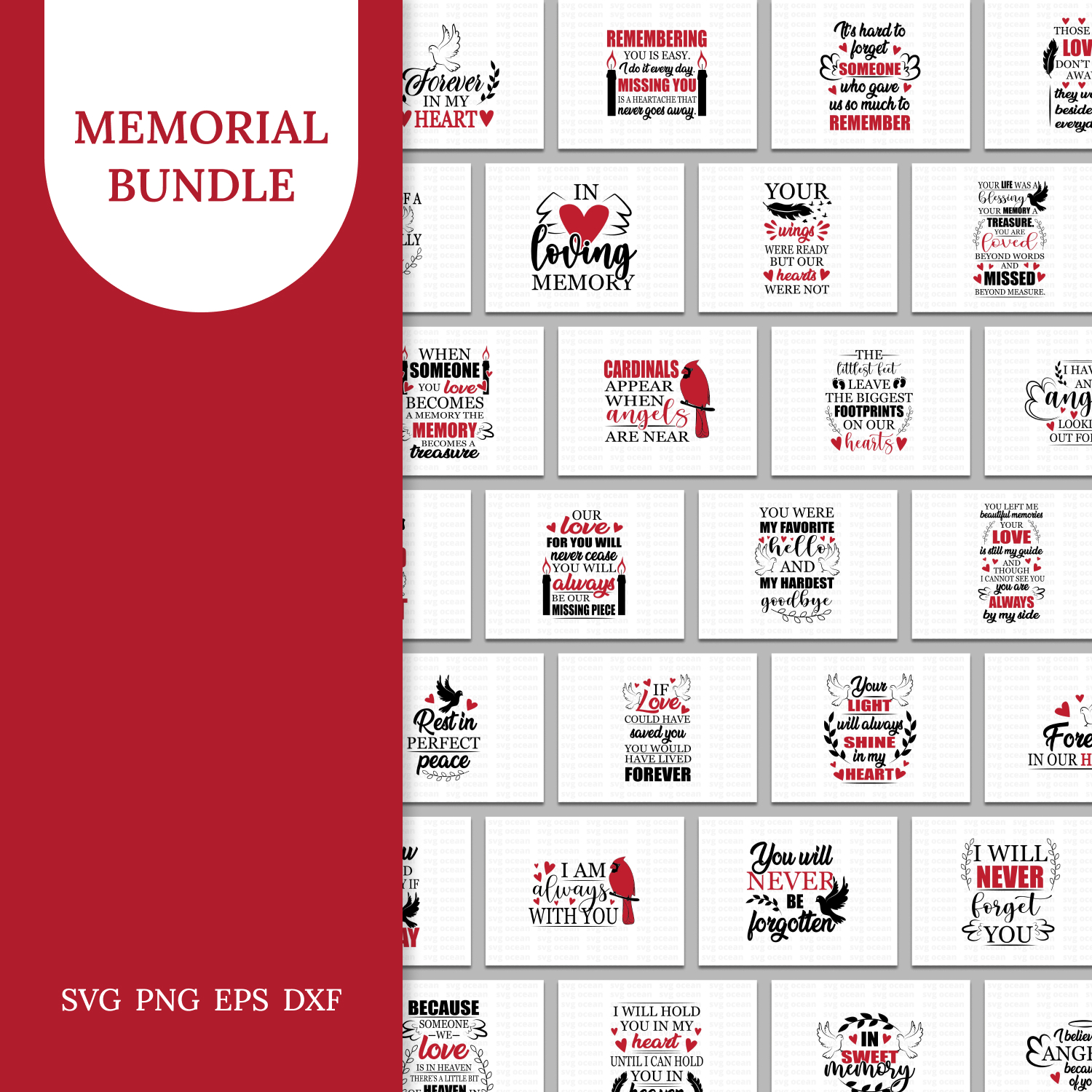 Memorial bundle prints preview.