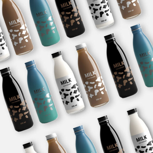 Milk bottle mockup preview.