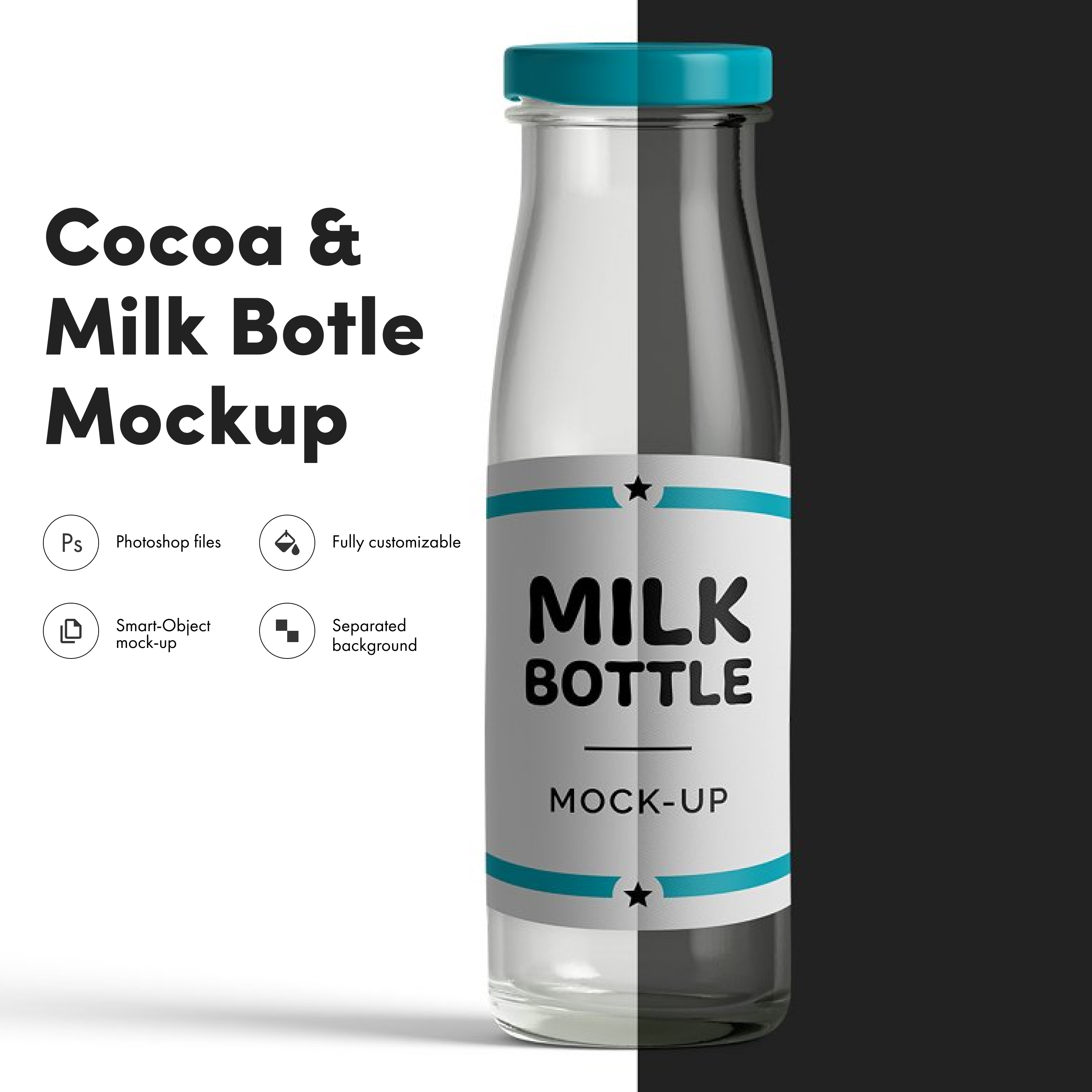 Milk cocoa mockup preview.