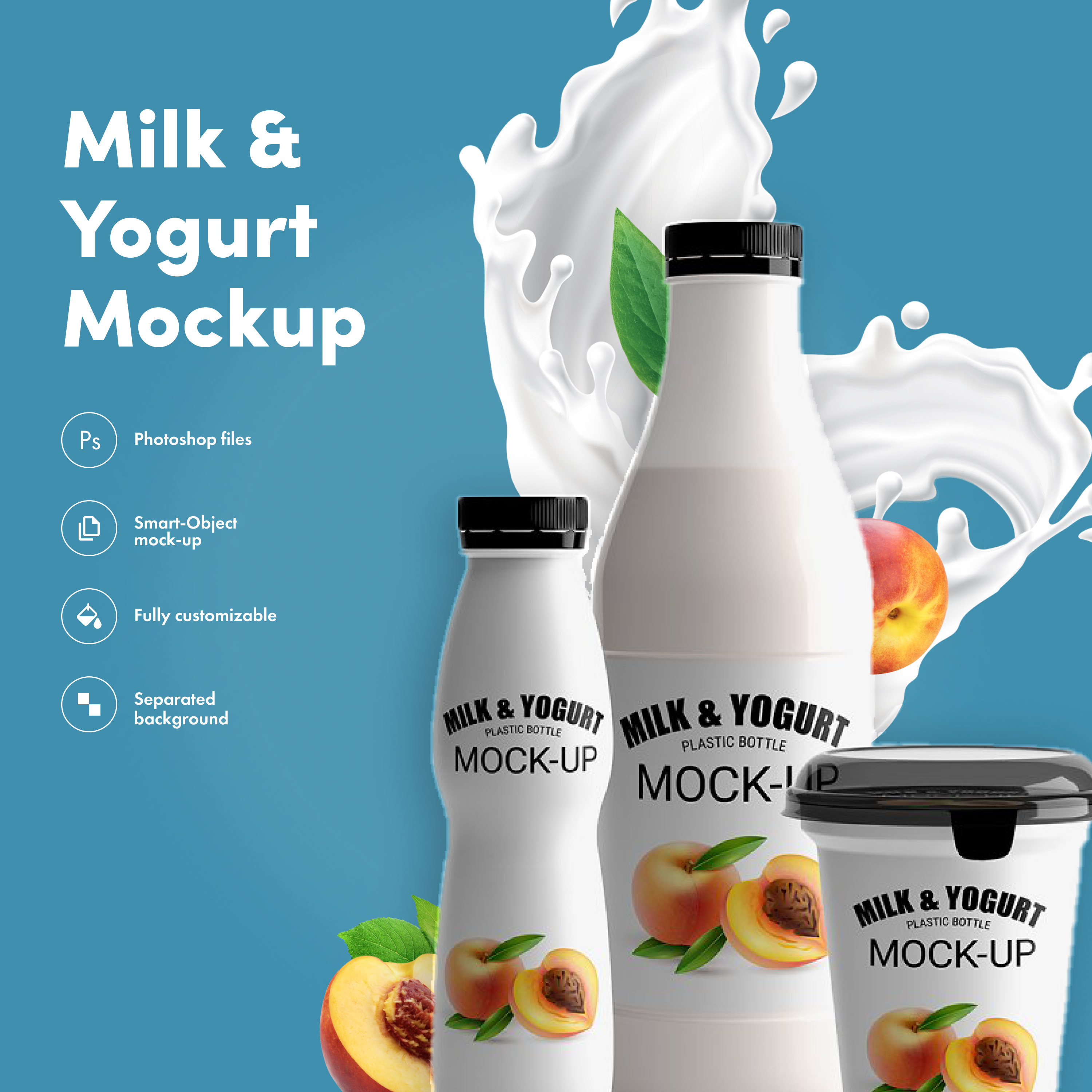Milk yogurt mockup preview.