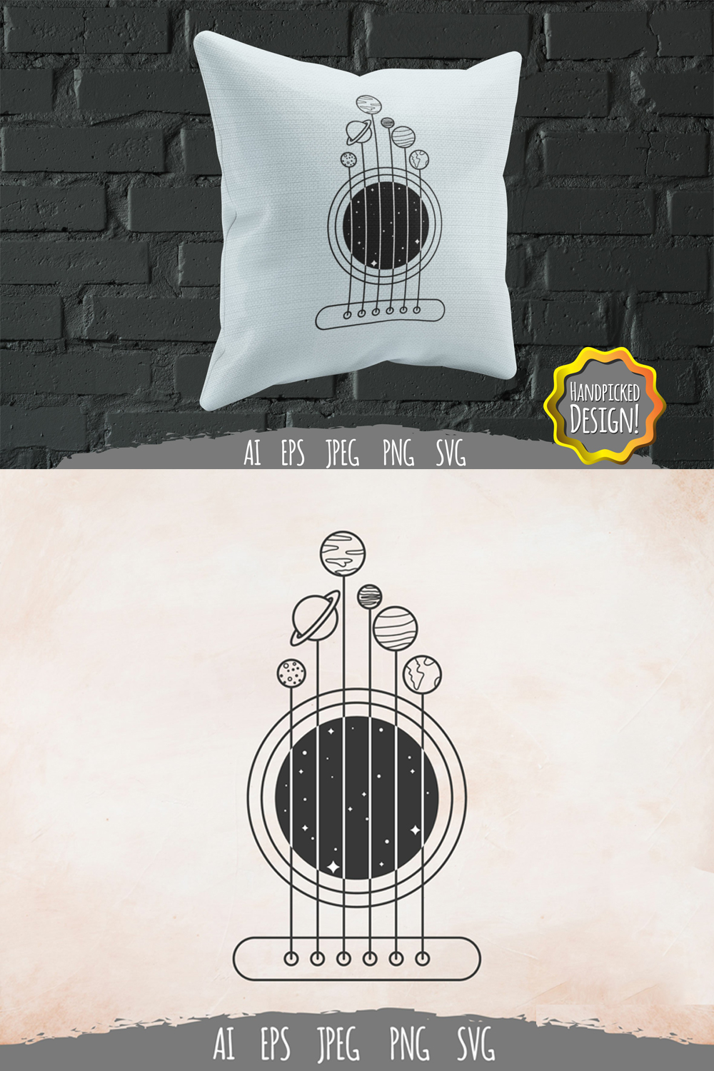 Unique stylization of things with a guitar string.