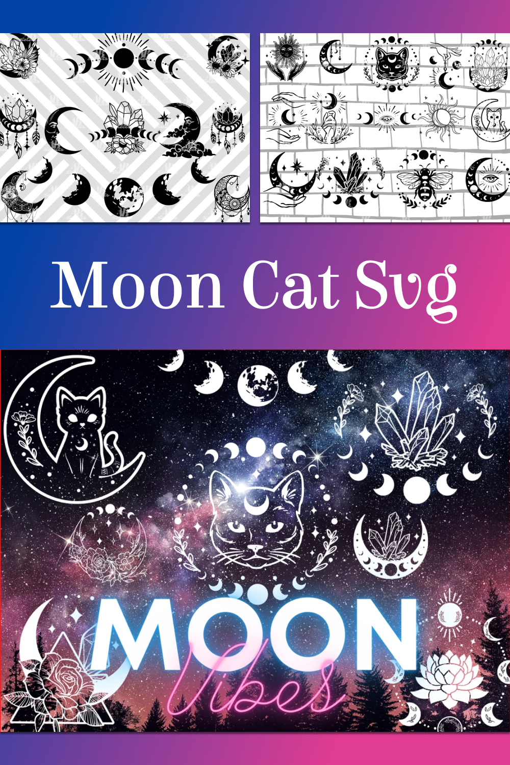 Moon cat prints preview.