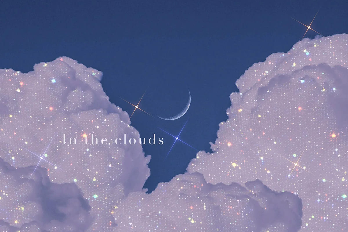 moonlight aesthetic wallpapers, in the clouds.
