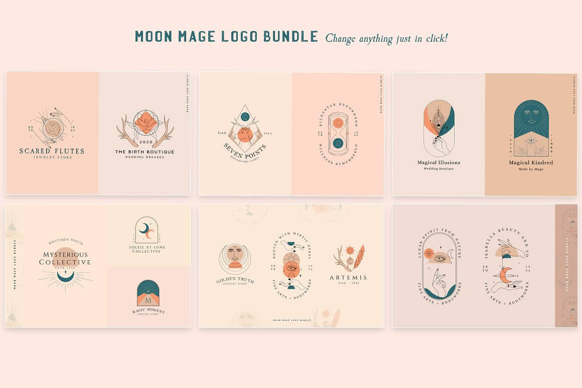 Moon mage logo bundle.