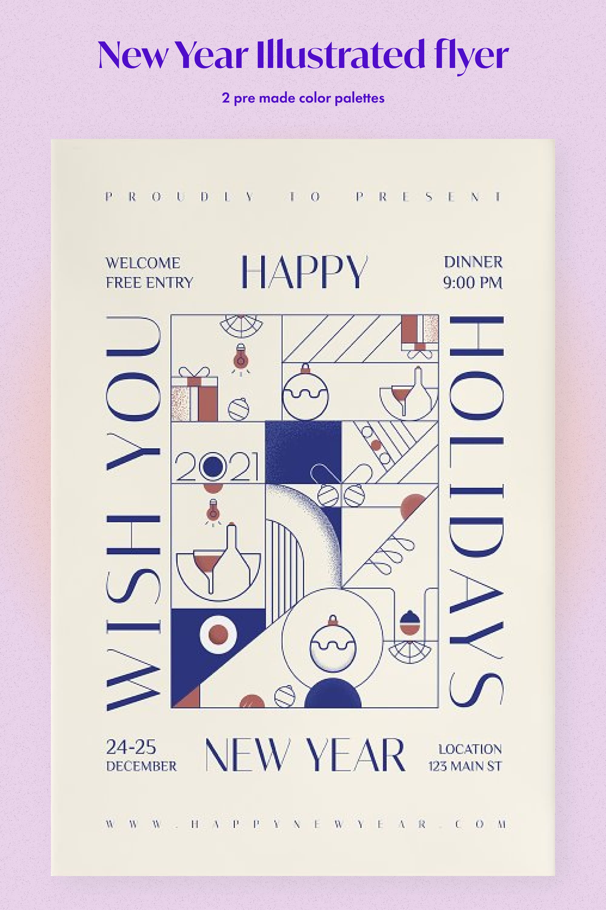 new year illustrated flyer pinterest