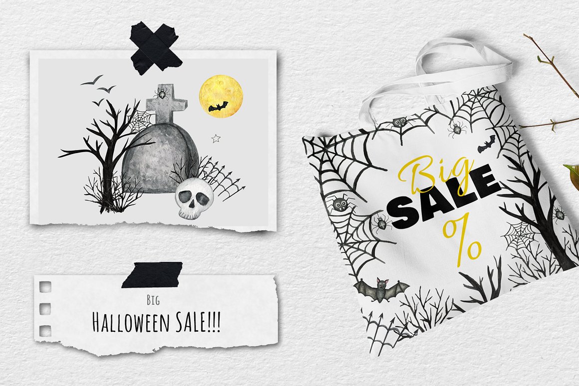 Sale of Halloween themed prints.