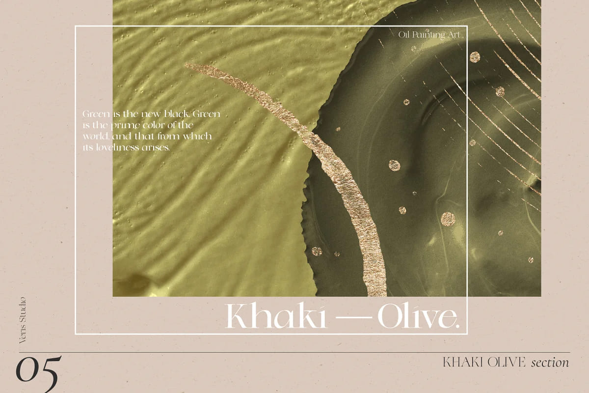 oil fine art abstract texture bundle, khaki olive section.