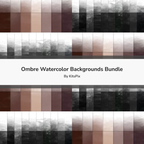 Ombre Watercolor Backgrounds Bundle cover image.
