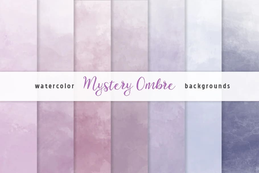 ombre watercolor backgrounds bundle, mystery ombre.