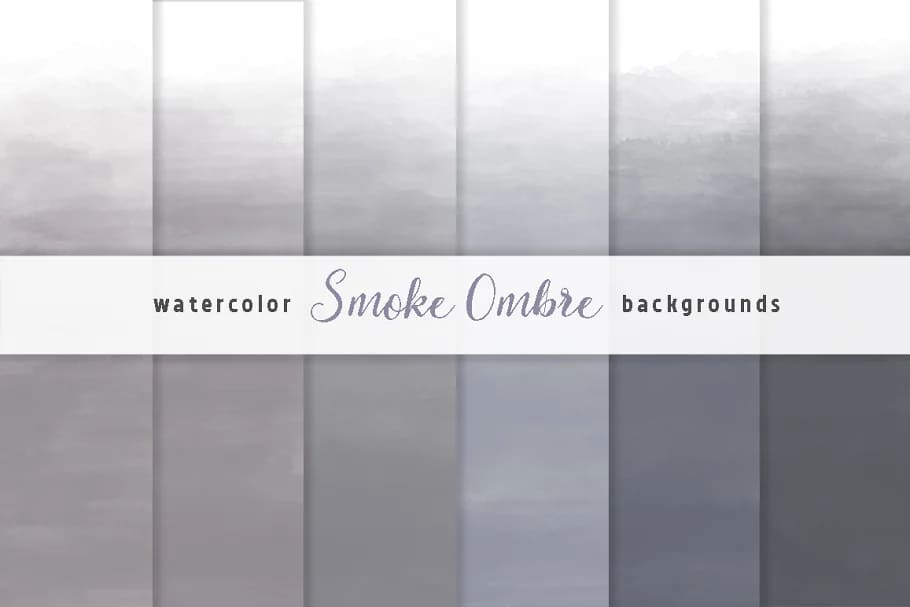 ombre watercolor backgrounds bundle, smoke ombre.