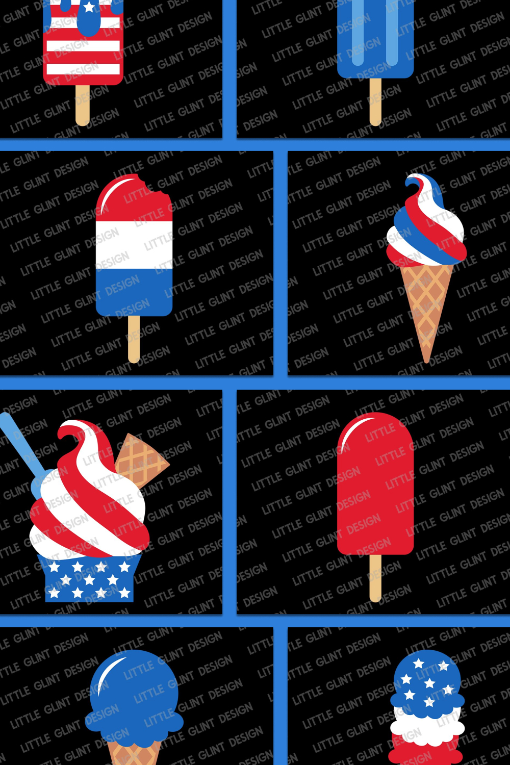 Patriotic popsicle bundle preview.