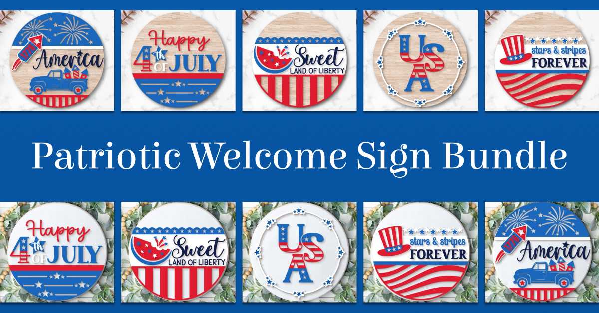 Patriotic Welcome Sign Svg Bundle, 4th Of July Door Hanger – Masterbundles