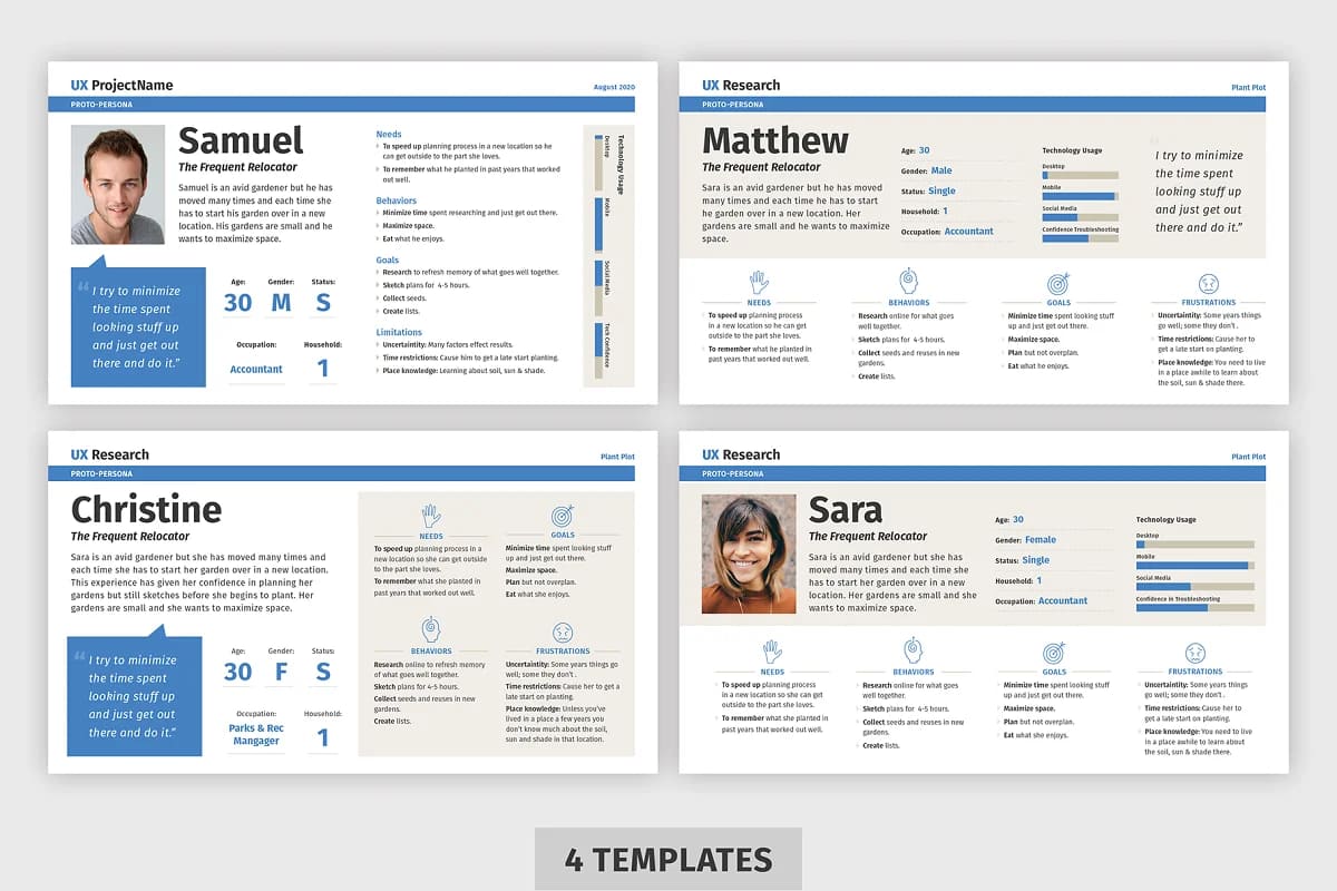 personal slides for user research templates.