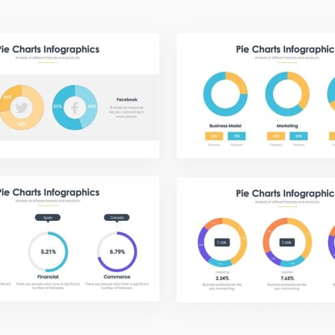 Pie Charts Infographics - PowerPoint | Master Bundles