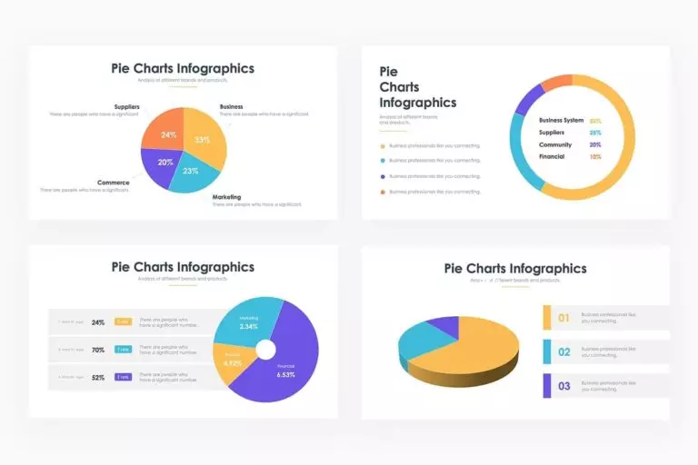 Pie Charts Infographics PowerPoint MasterBundles