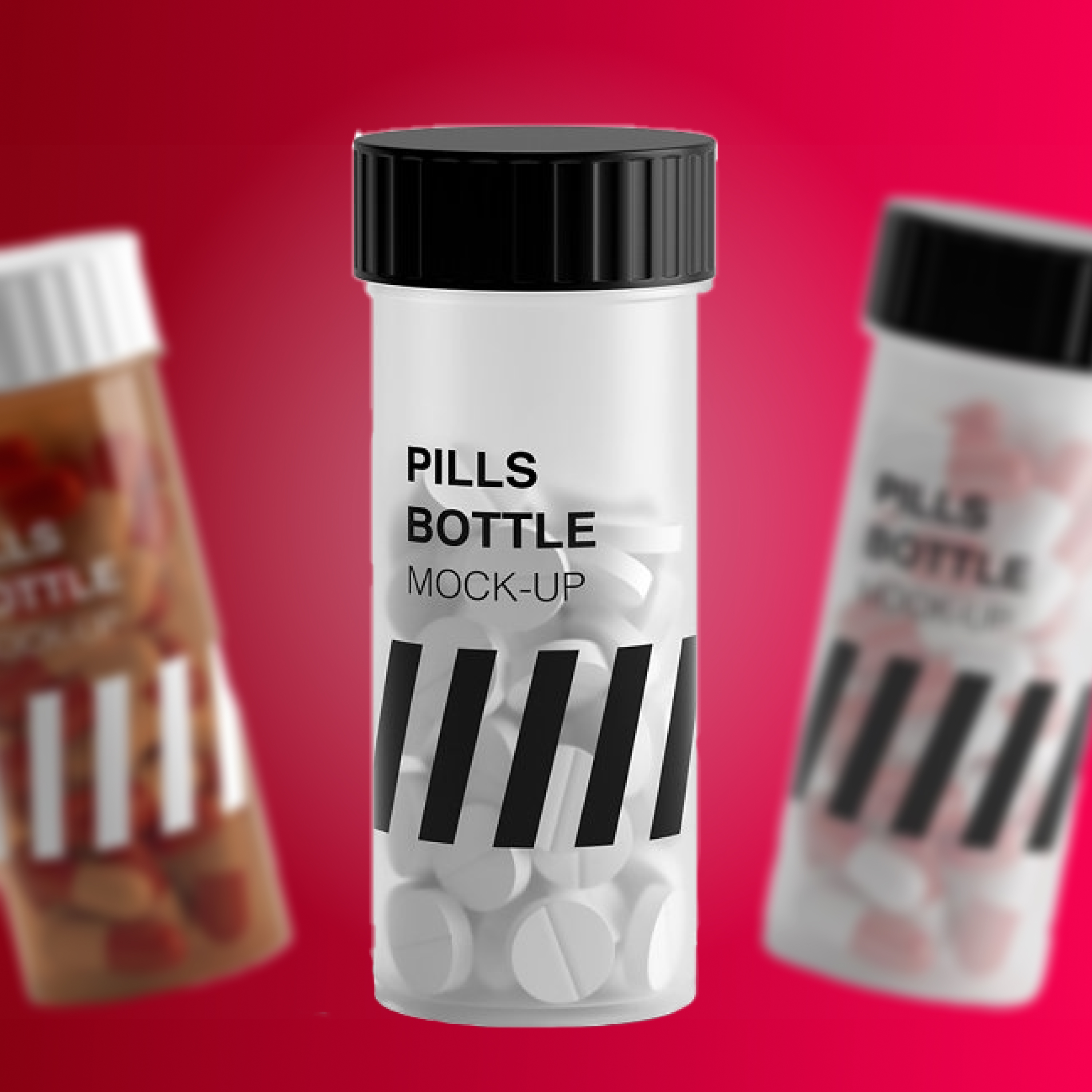 Prints of pills bottle mockup.