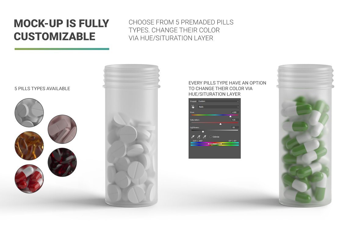 Jars for tablets without labels.