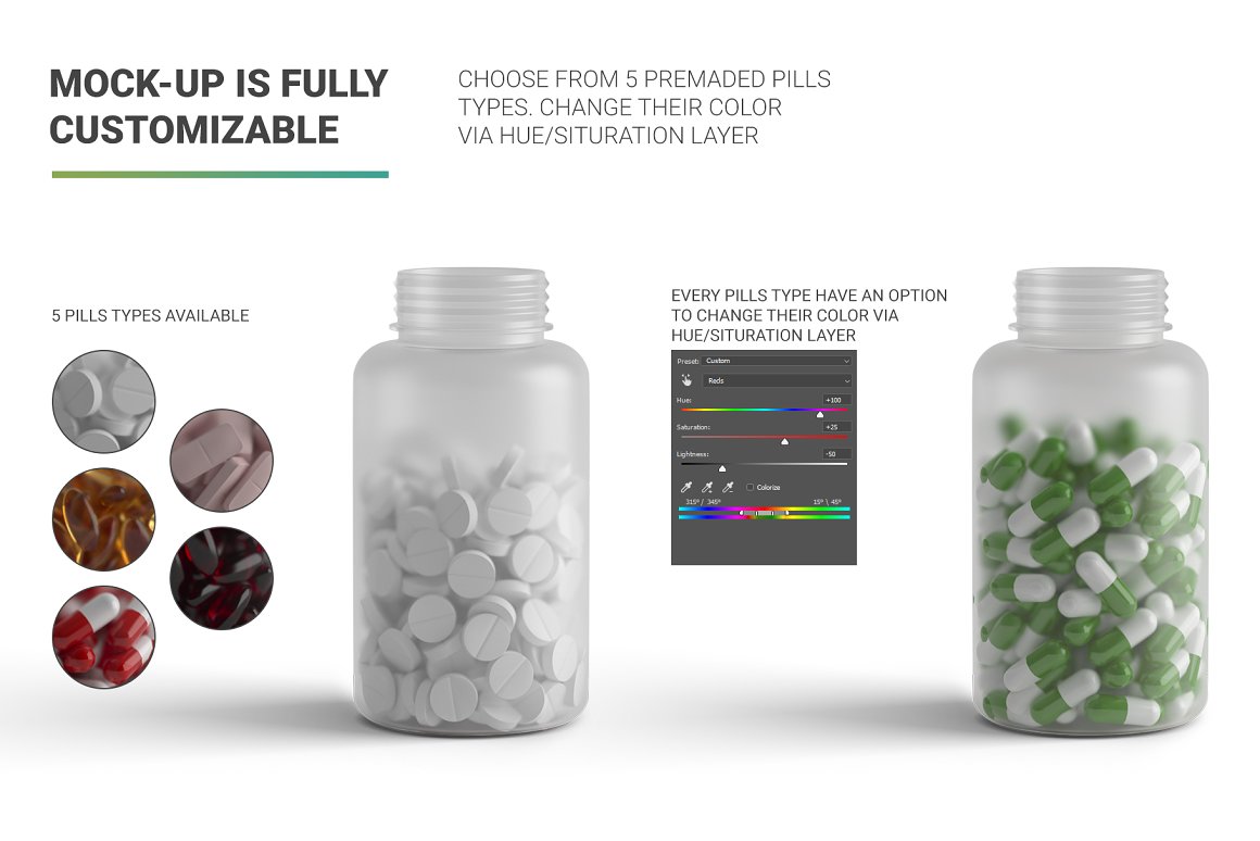 Jars for tablets without labels.